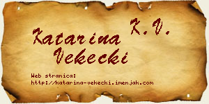 Katarina Vekecki vizit kartica